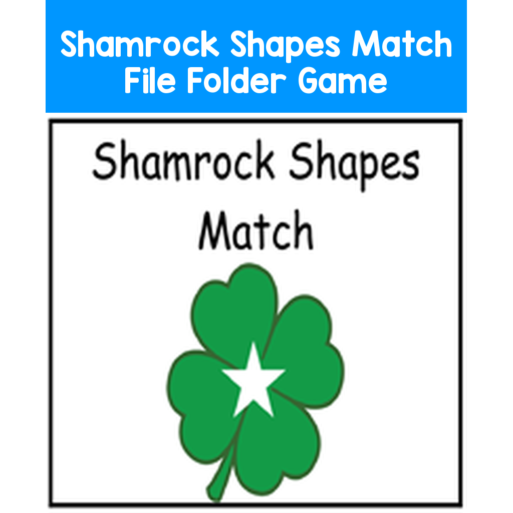 Shamrock Shapes Match File Folder Game