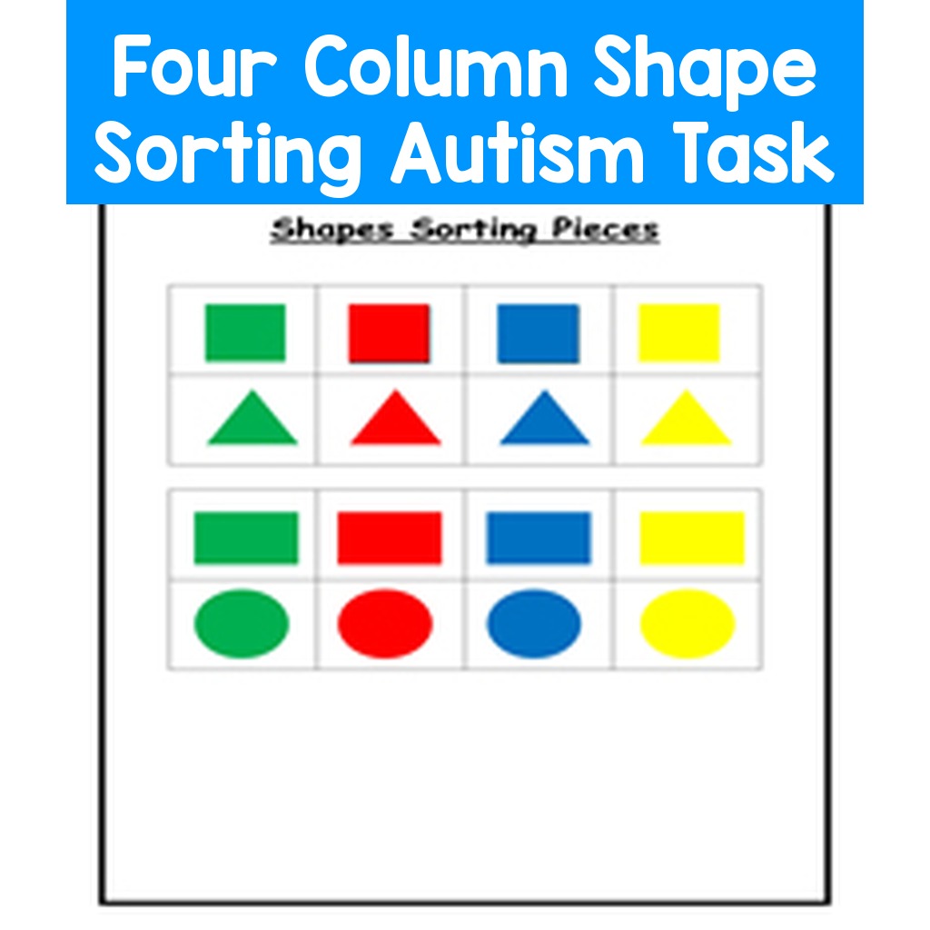 Four Column Shape Sorting Autism Task