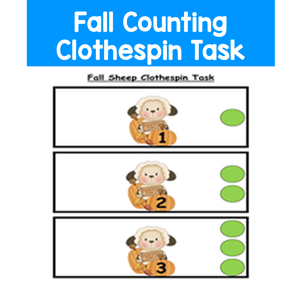 Fall Counting Clothespin Task