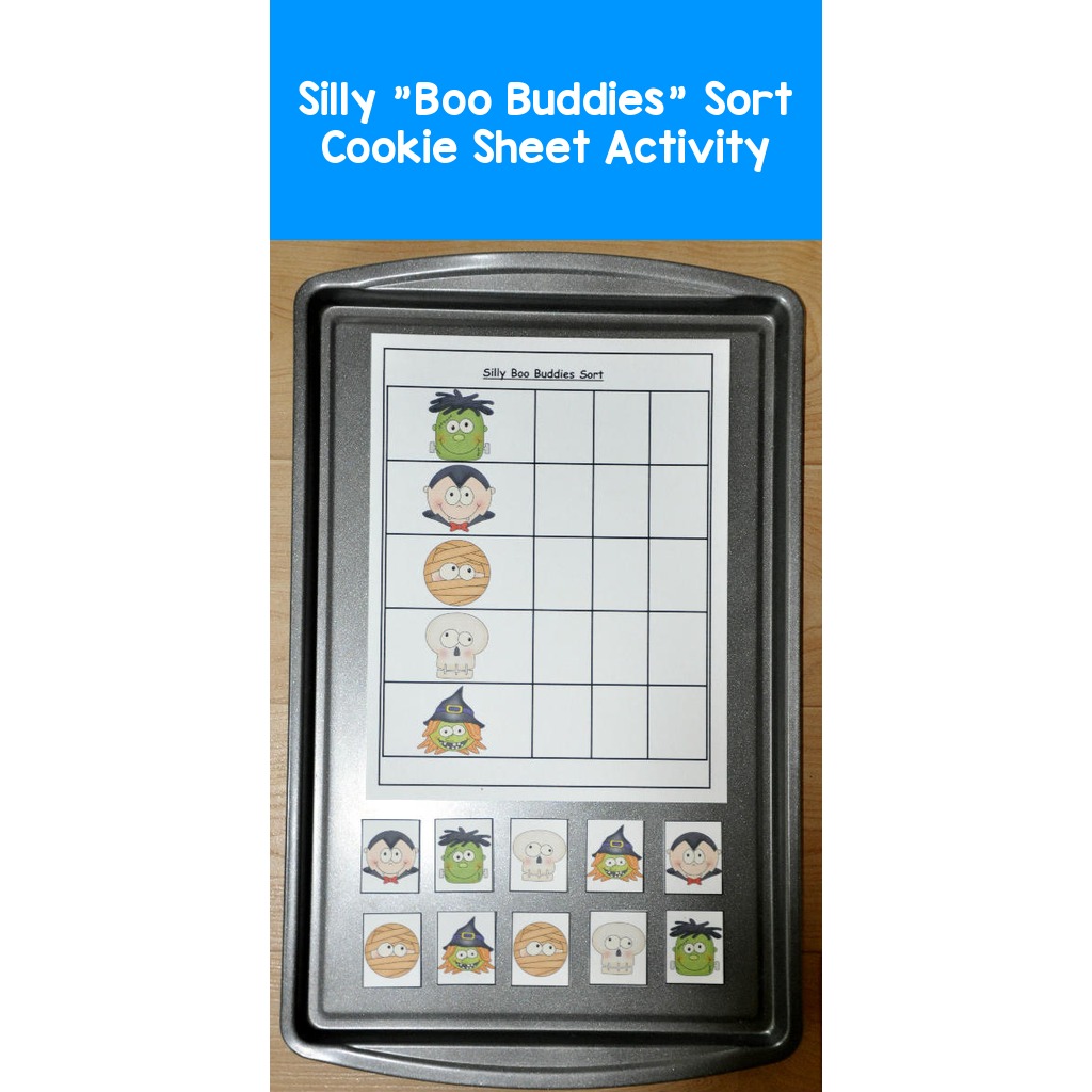Silly "Boo Buddies" Sort Cookie Sheet Activity