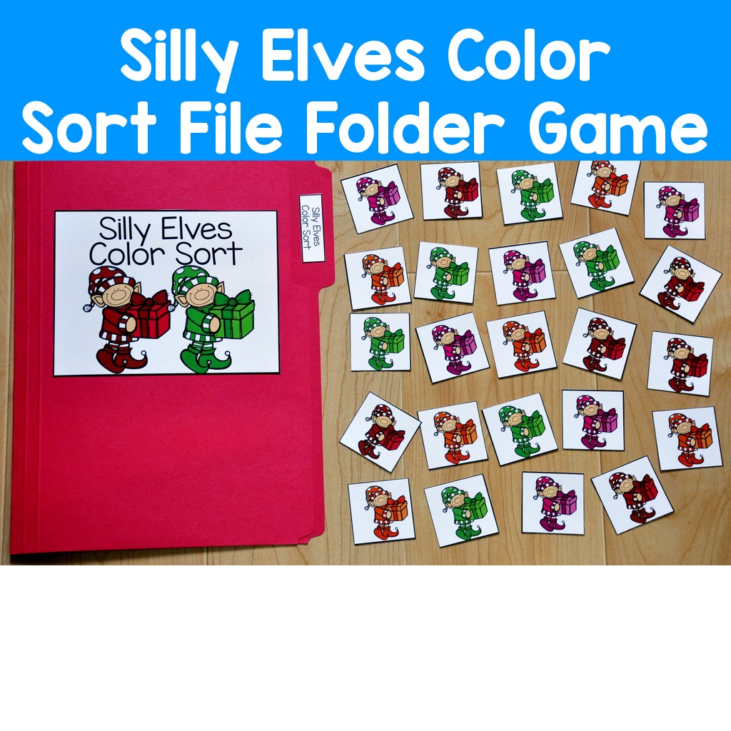 Silly Elves Color Sort File Folder Game