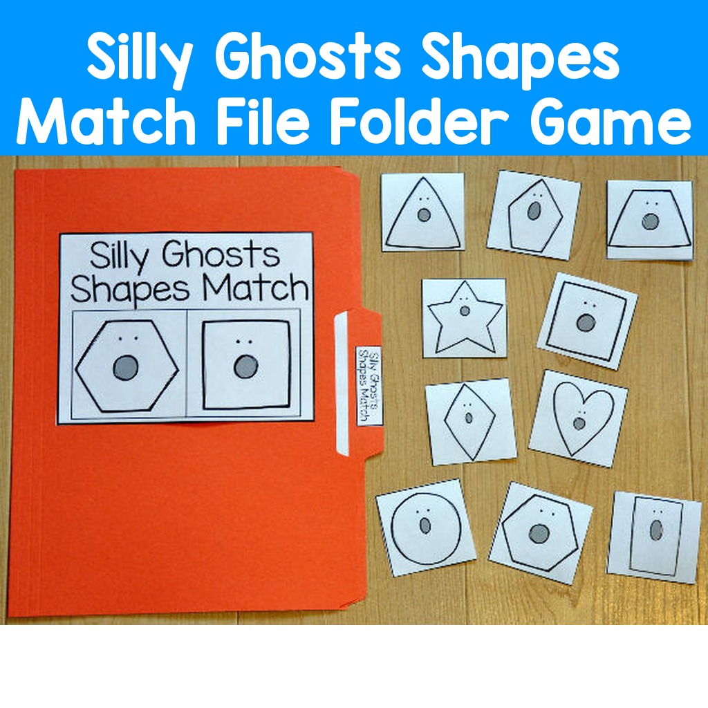 Silly Ghosts Shapes Match File Folder Game