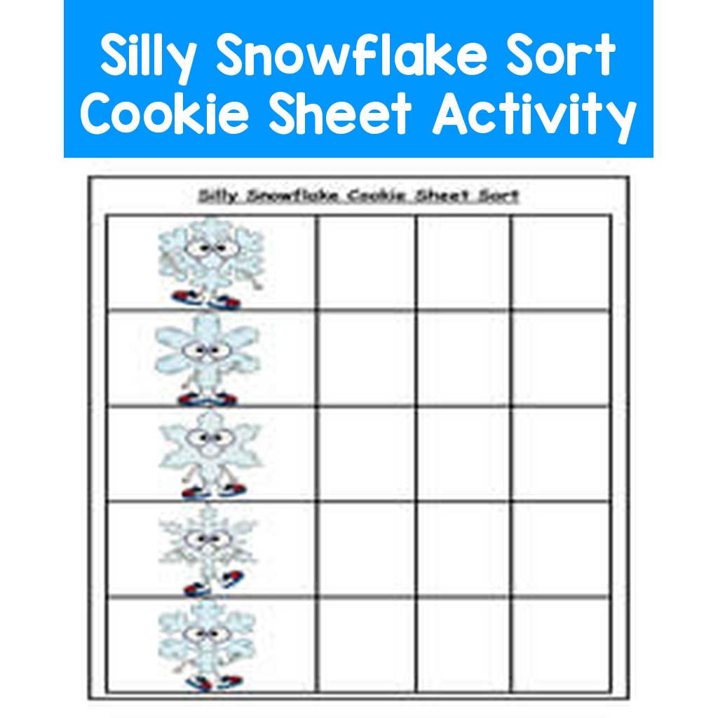 Silly Snowflake Sort Cookie Sheet Activity