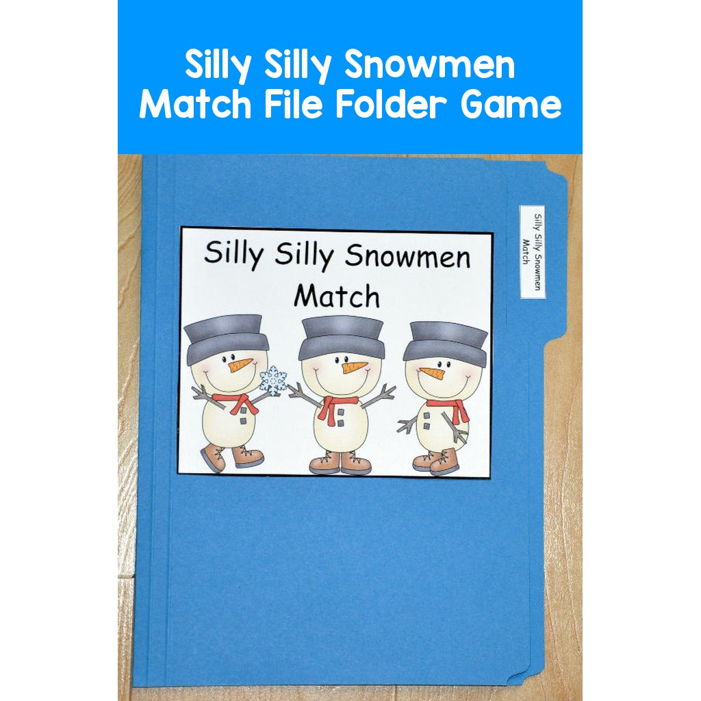Silly Silly Snowmen Match File Folder Game