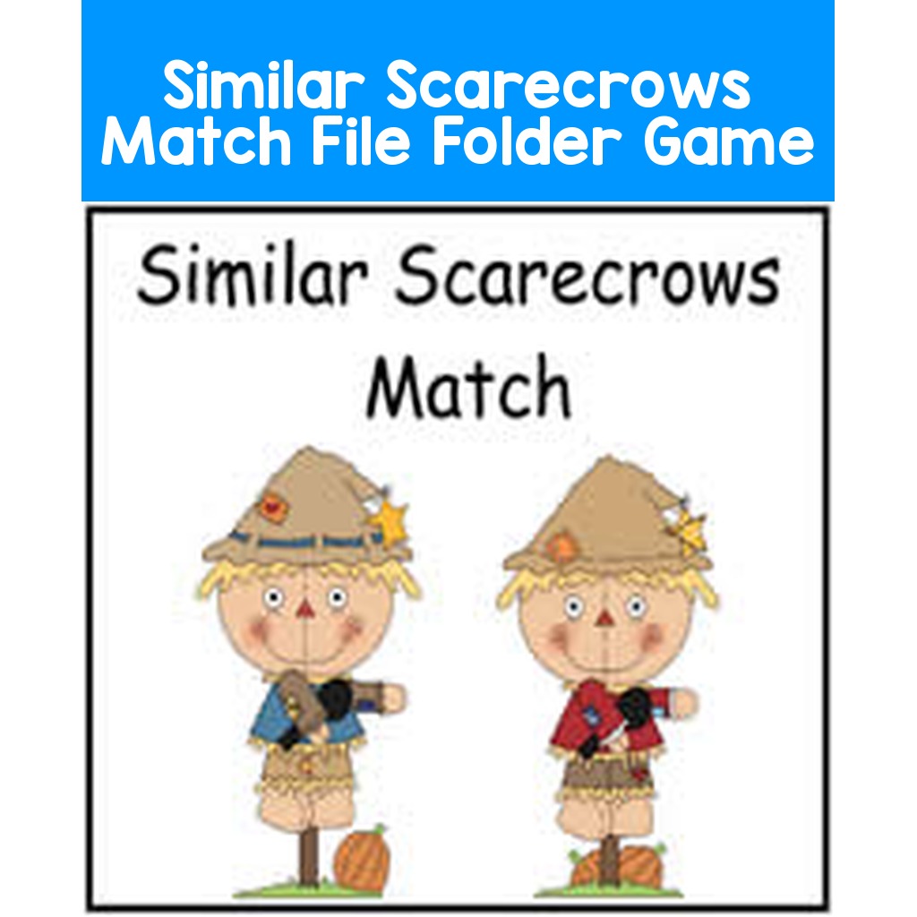 Similar Scarecrows Match File Folder Game