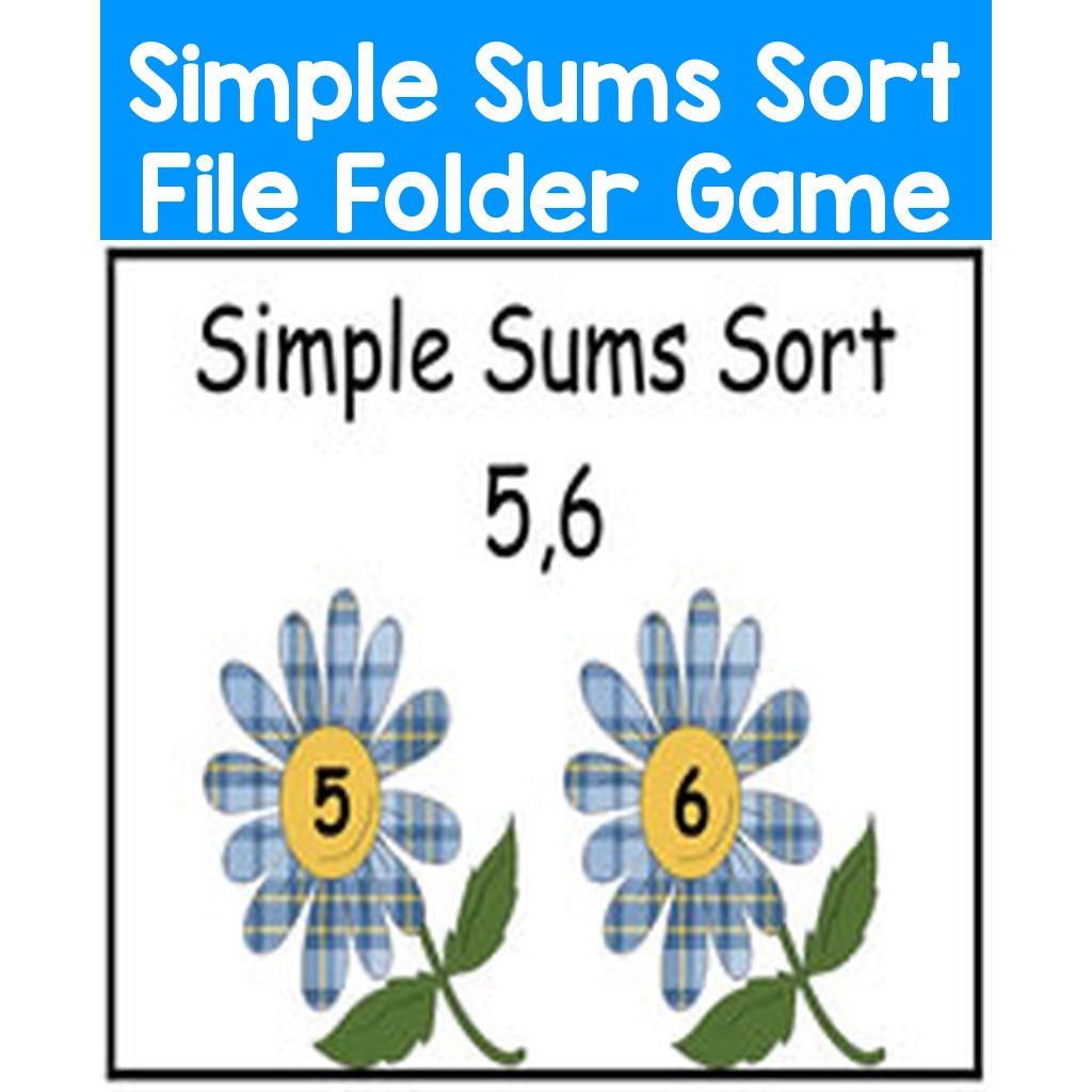 Simple Sums Sort File Folder Game