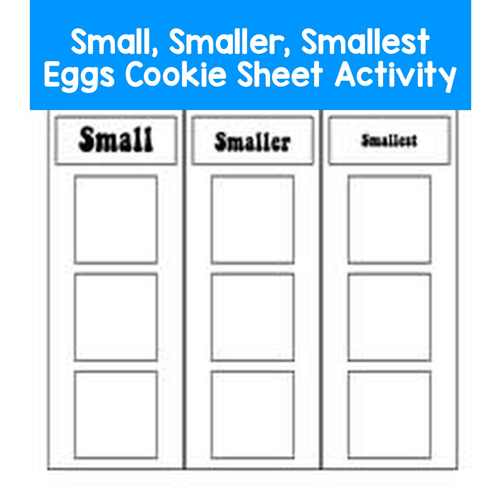 Small, Smaller, Smallest Eggs Cookie Sheet Activity