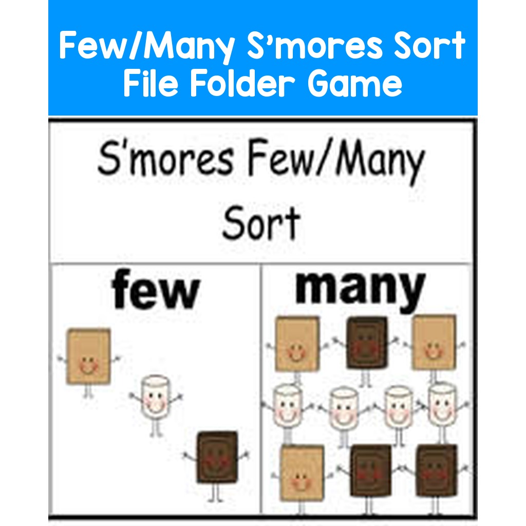 Few/Many S'mores Sort File Folder Game