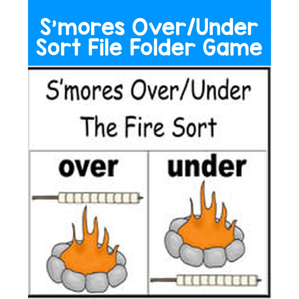S'mores Over/Under Sort File Folder Game