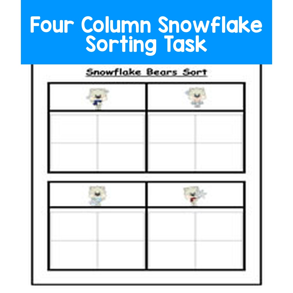 Four Column Snowflake Sorting Task