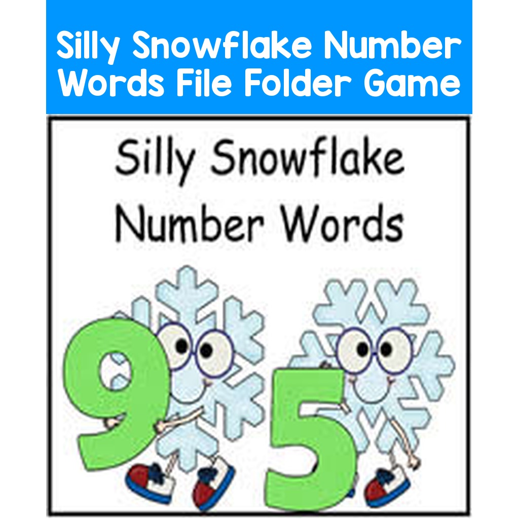 Silly Snowflake Number Words File Folder Game