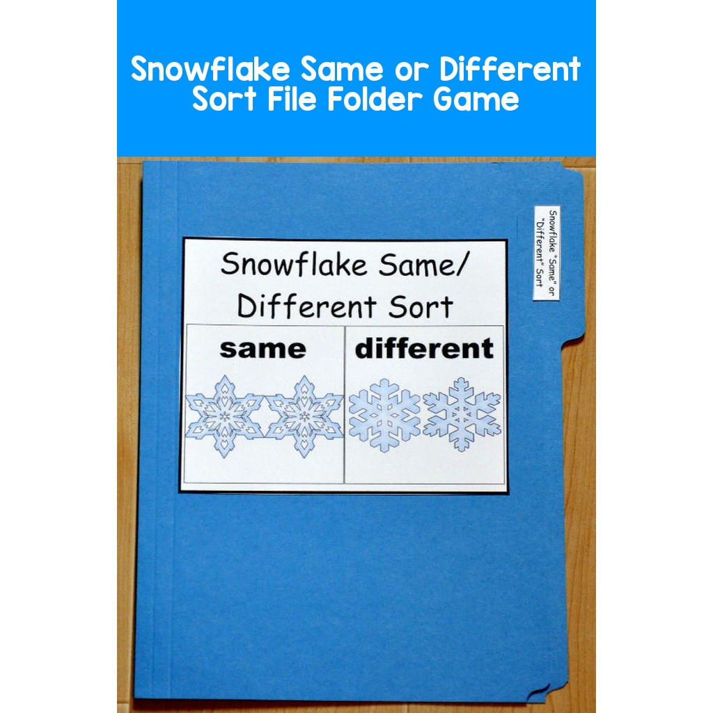 Snowflake Same or Different Sort File Folder Game