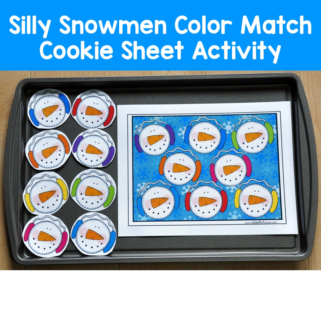 Silly Snowmen Color Match Cookie Sheet Activity
