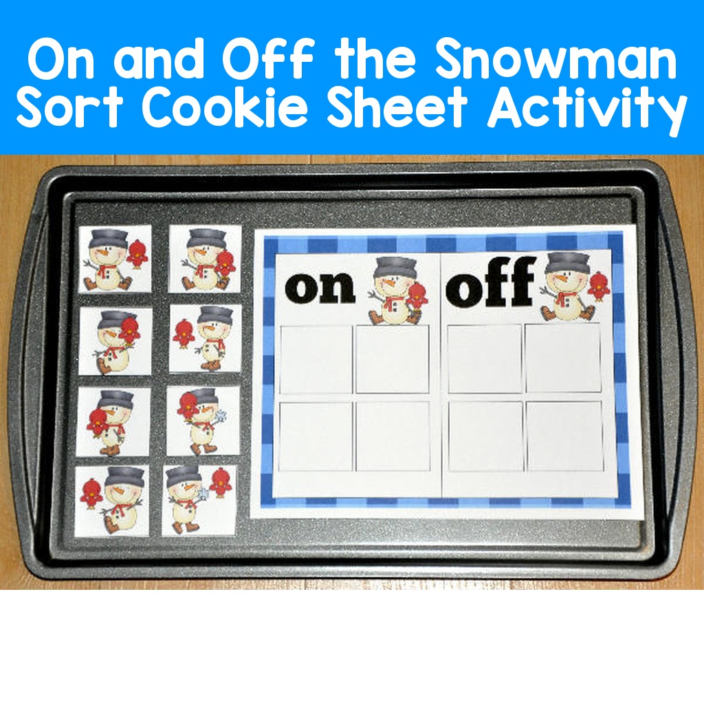 On and Off the Snowman Sort Cookie Sheet Activity