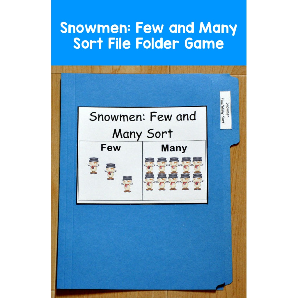 Snowmen:  Few and Many Sort File Folder Game