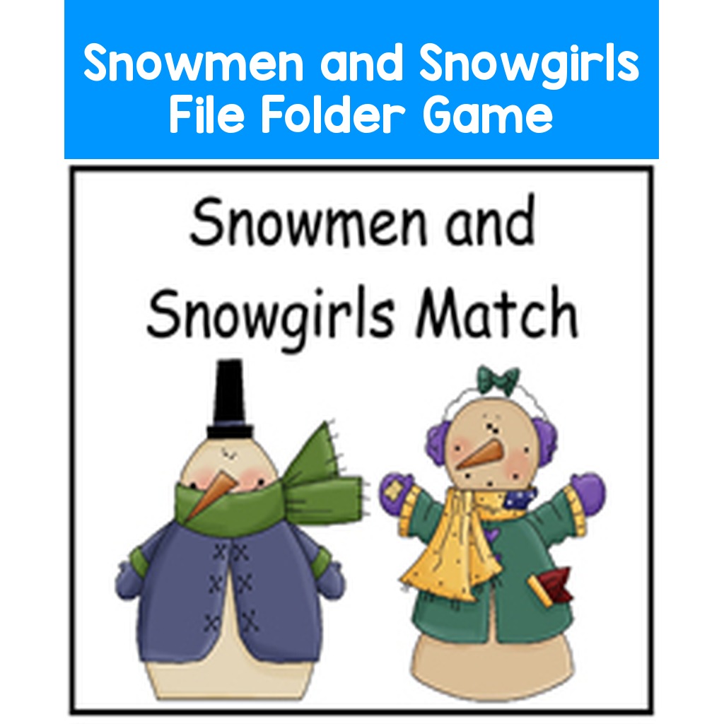 Snowmen and Snowgirls File Folder Game