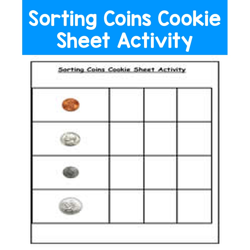 Sorting Coins Cookie Sheet Activity