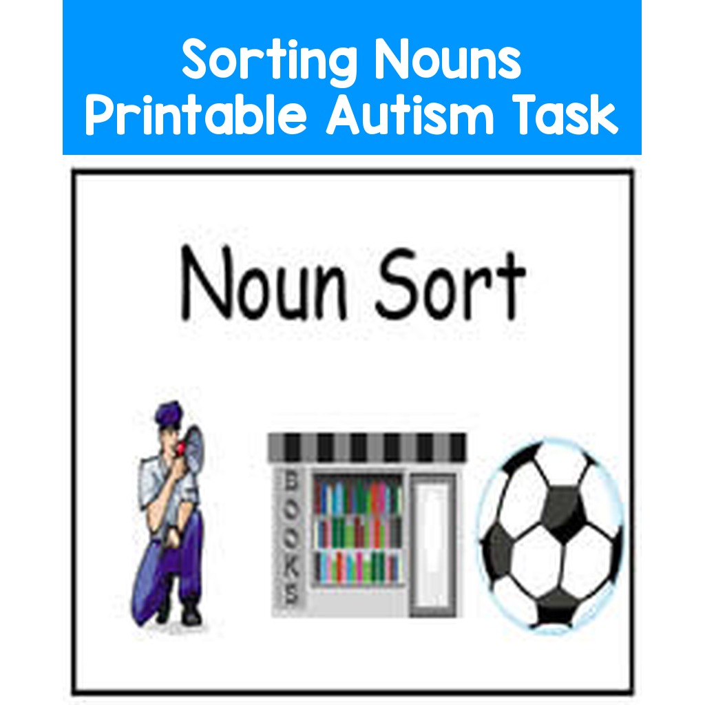Sorting Nouns Printable Autism Task