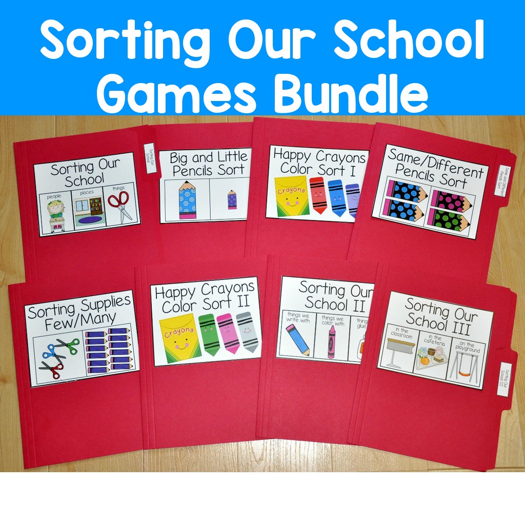 Sorting Our School File Folder Games Mini-Bundle | File Folder Heaven