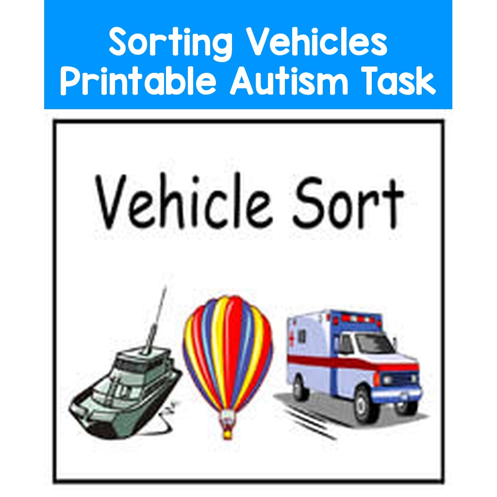 Sorting Vehicles Printable Autism Task