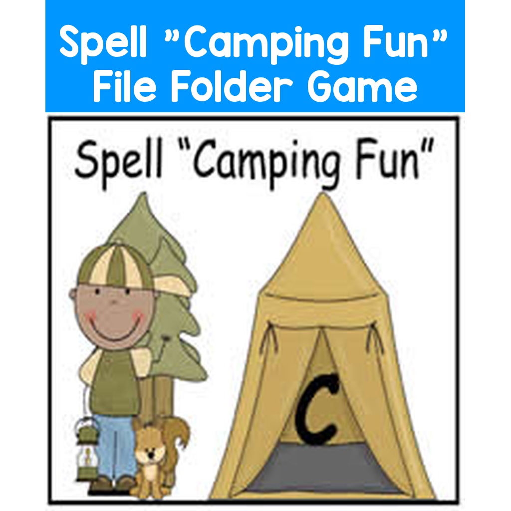 Spell "Camping Fun" File Folder Game