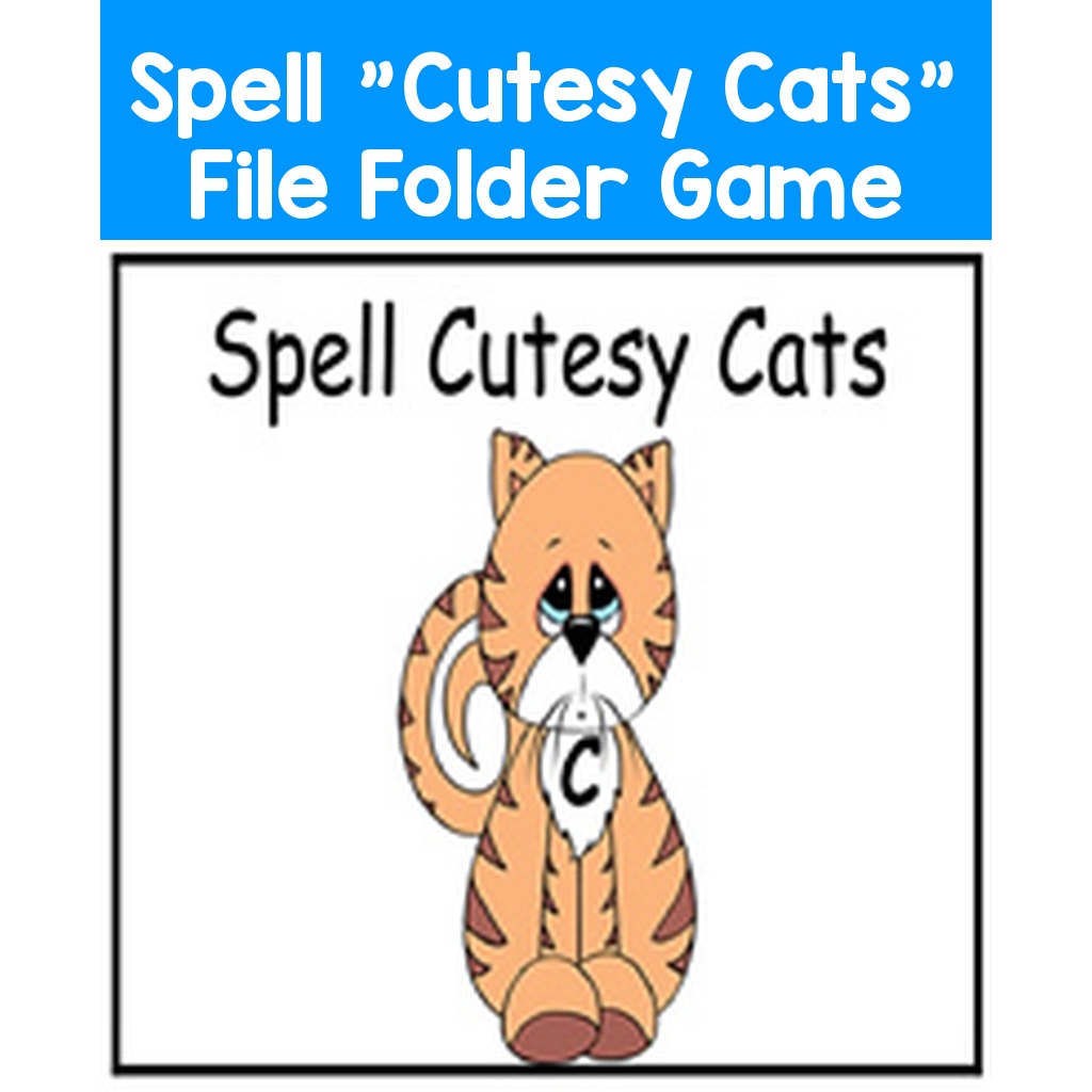 Spell "Cutesy Cats" File Folder Game