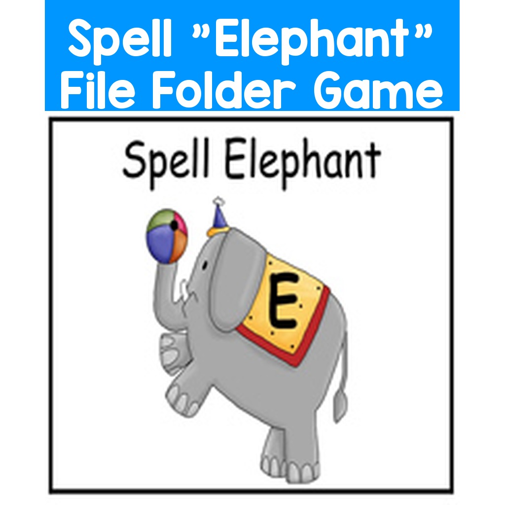 Spell "Elephant" File Folder Game