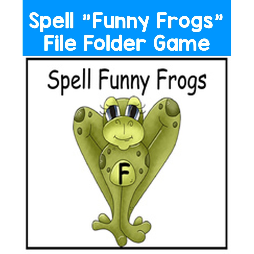 Spell "Funny Frogs" File Folder Game