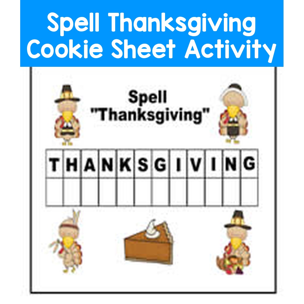 Spell Thanksgiving Cookie Sheet Activity