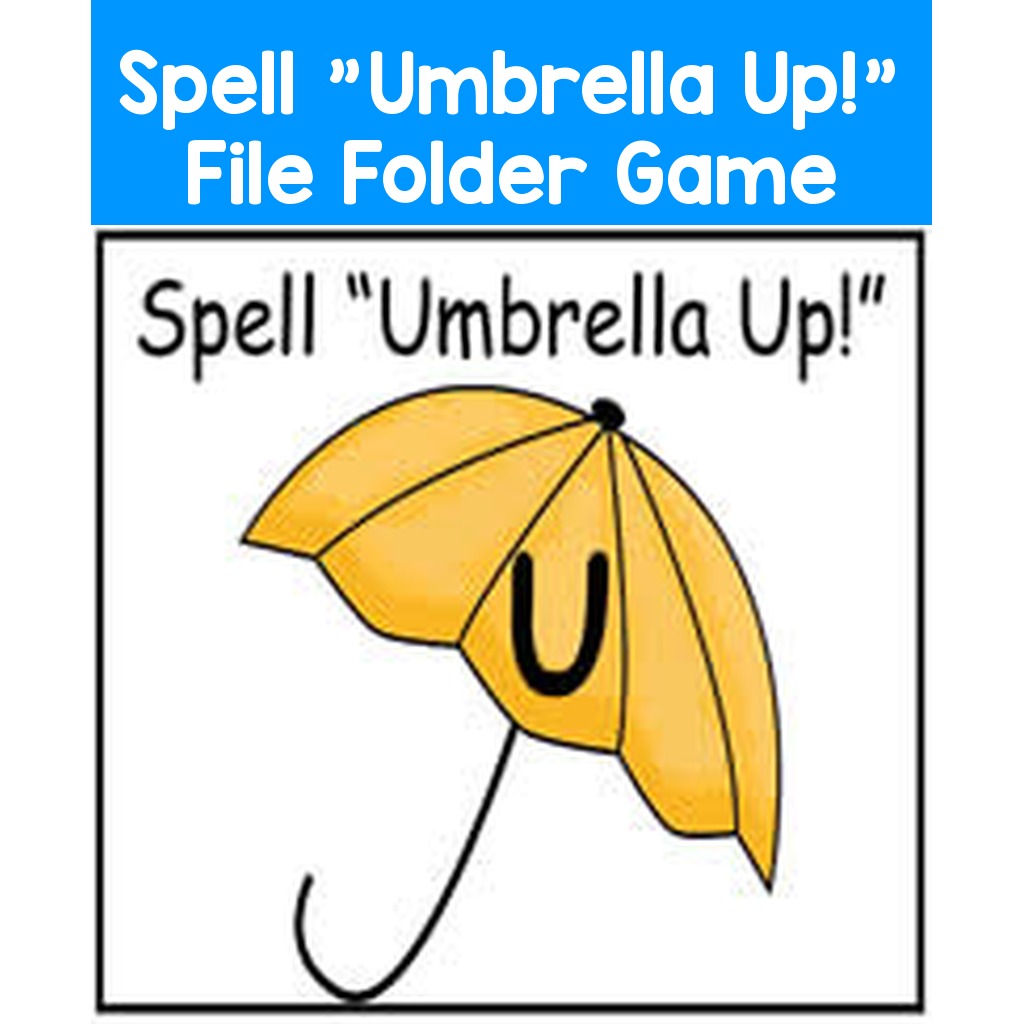 Spell "Umbrella Up!" File Folder Game