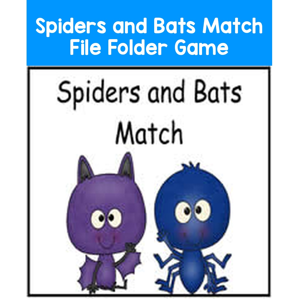 Spiders and Bats Match File Folder Game