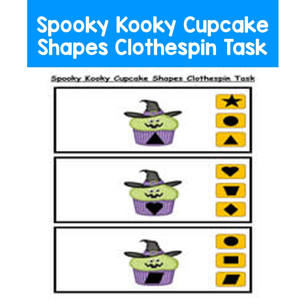 Spooky Kooky Cupcake Shapes Clothespin Task