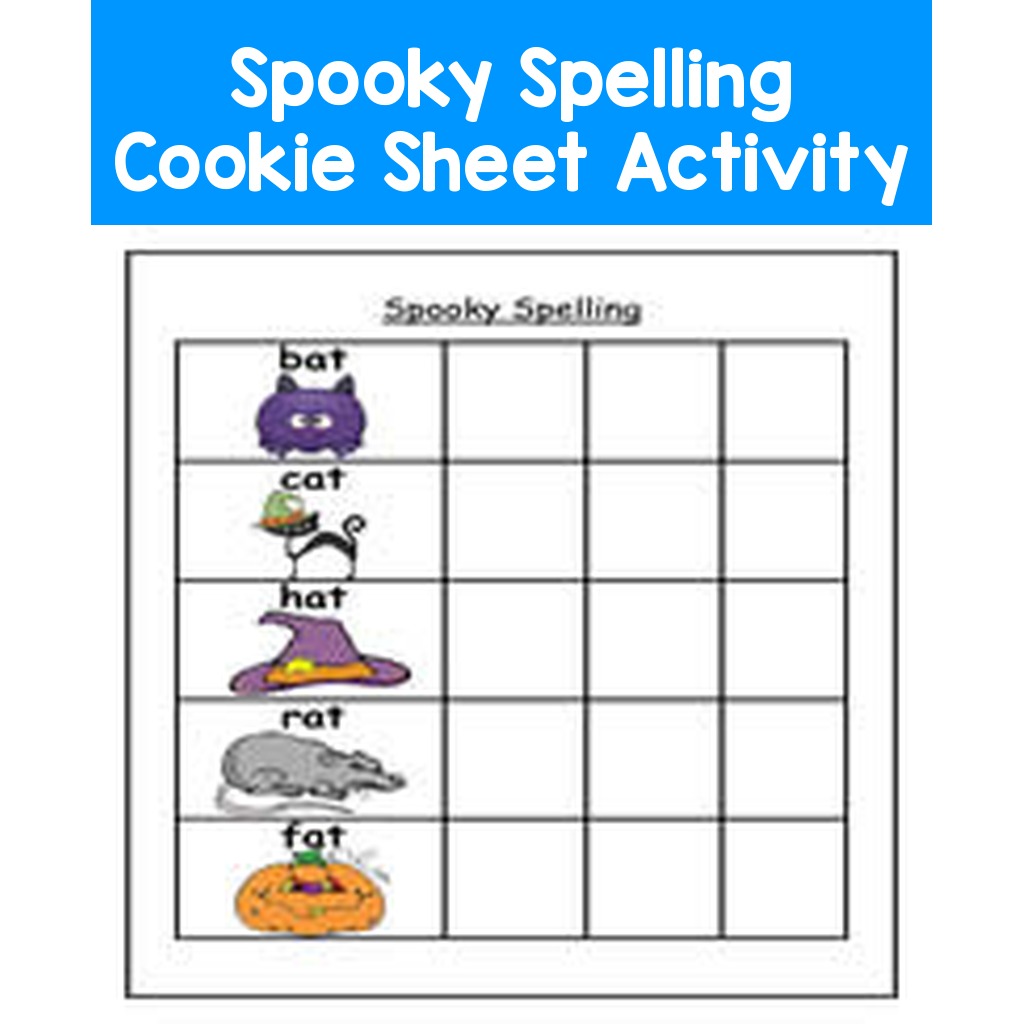 Spooky Spelling Cookie Sheet Activity