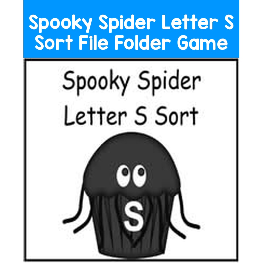 Spooky Spider Letter S Sort File Folder Game