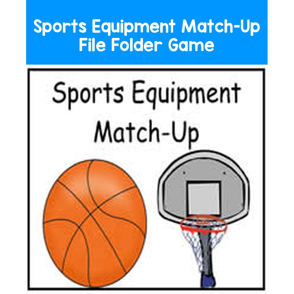Sports Equipment Match-Up File Folder Game