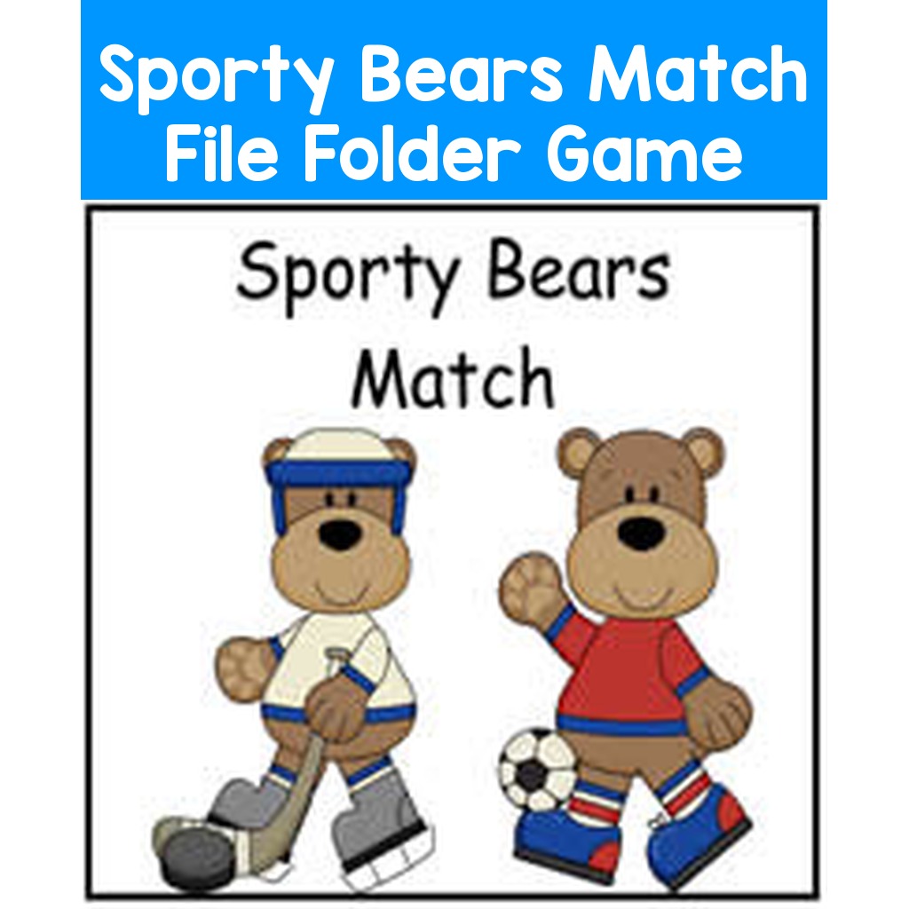 Sporty Bears Match File Folder Game