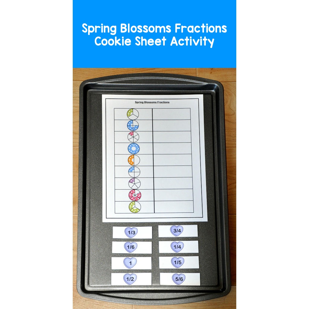 Spring Blossoms Fractions Cookie Sheet Activity