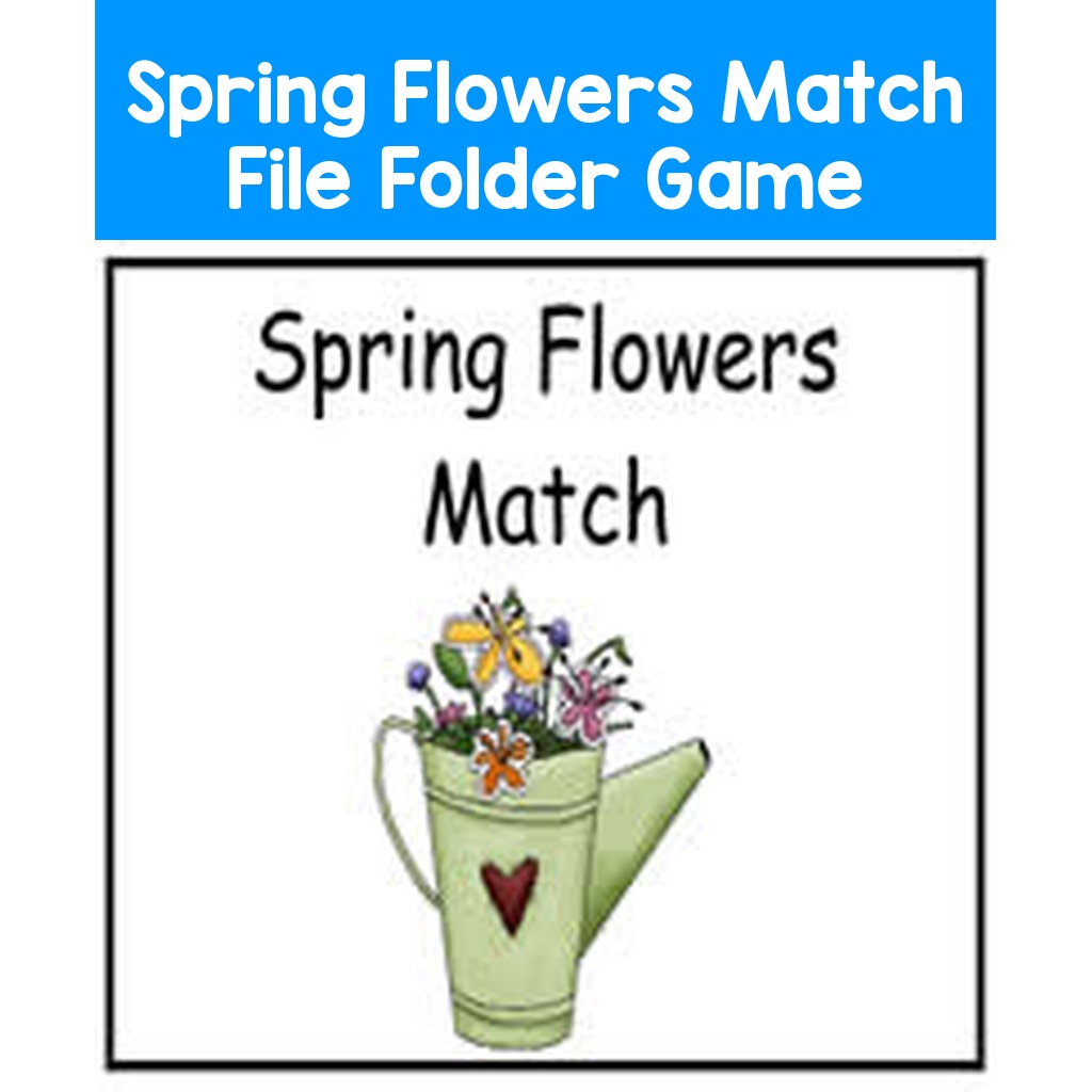 Spring Flowers Match File Folder Game