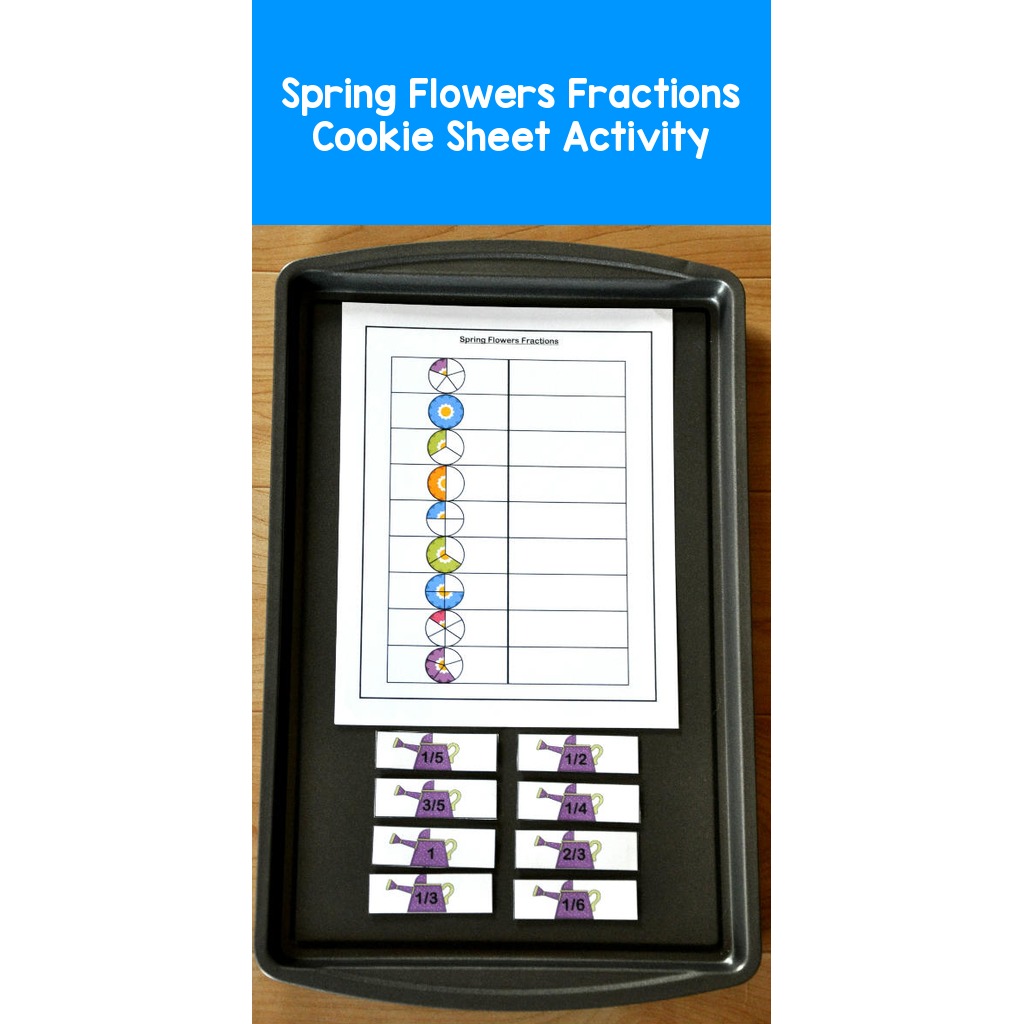 Spring Flowers Fractions Cookie Sheet Activity