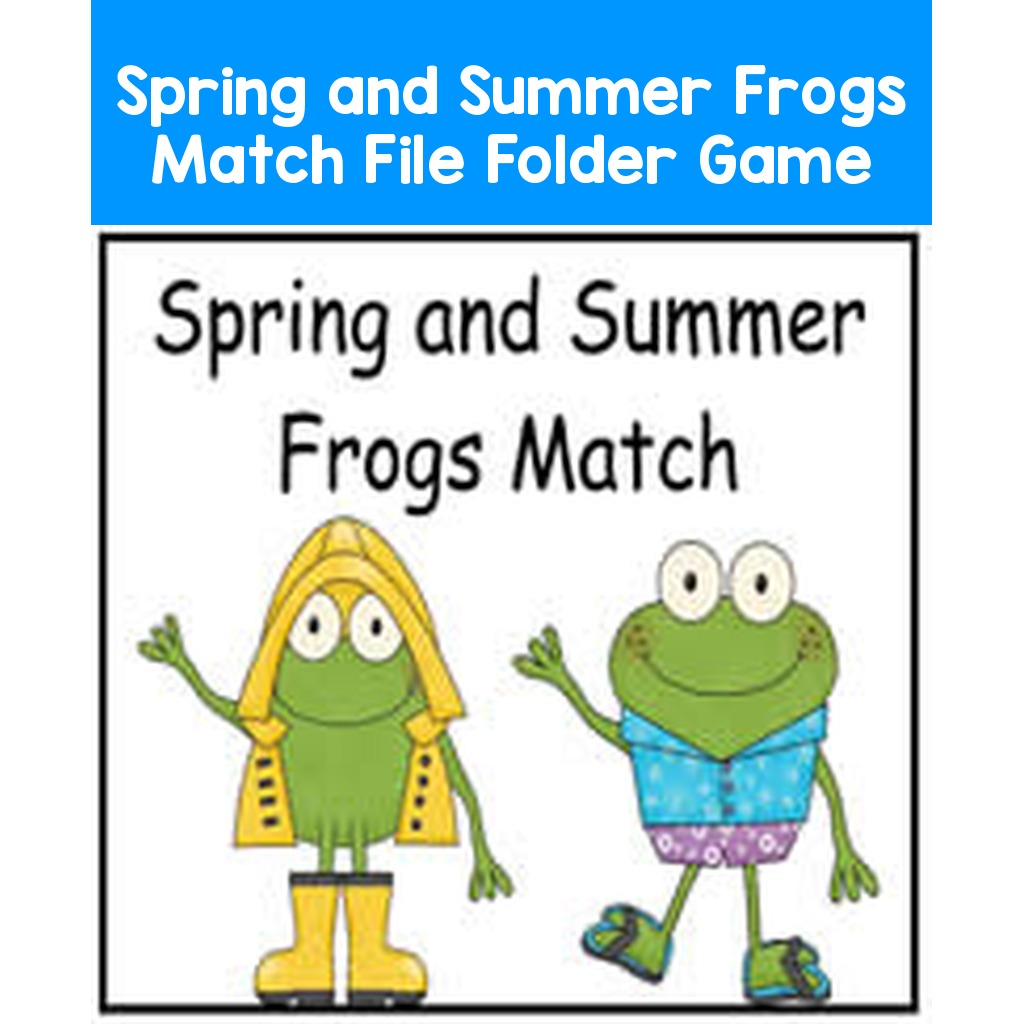 Spring and Summer Frogs Match File Folder Game