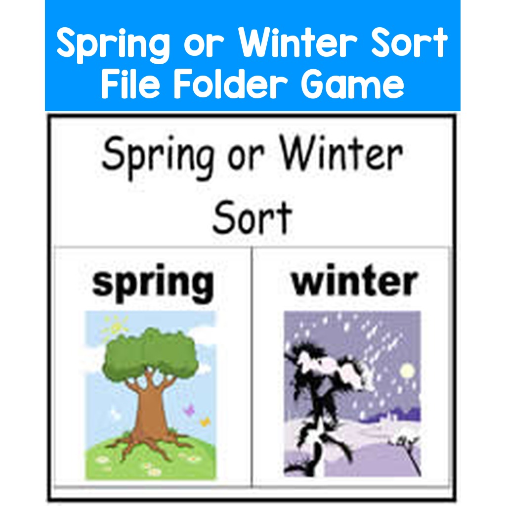 Spring or Winter Sort File Folder Game