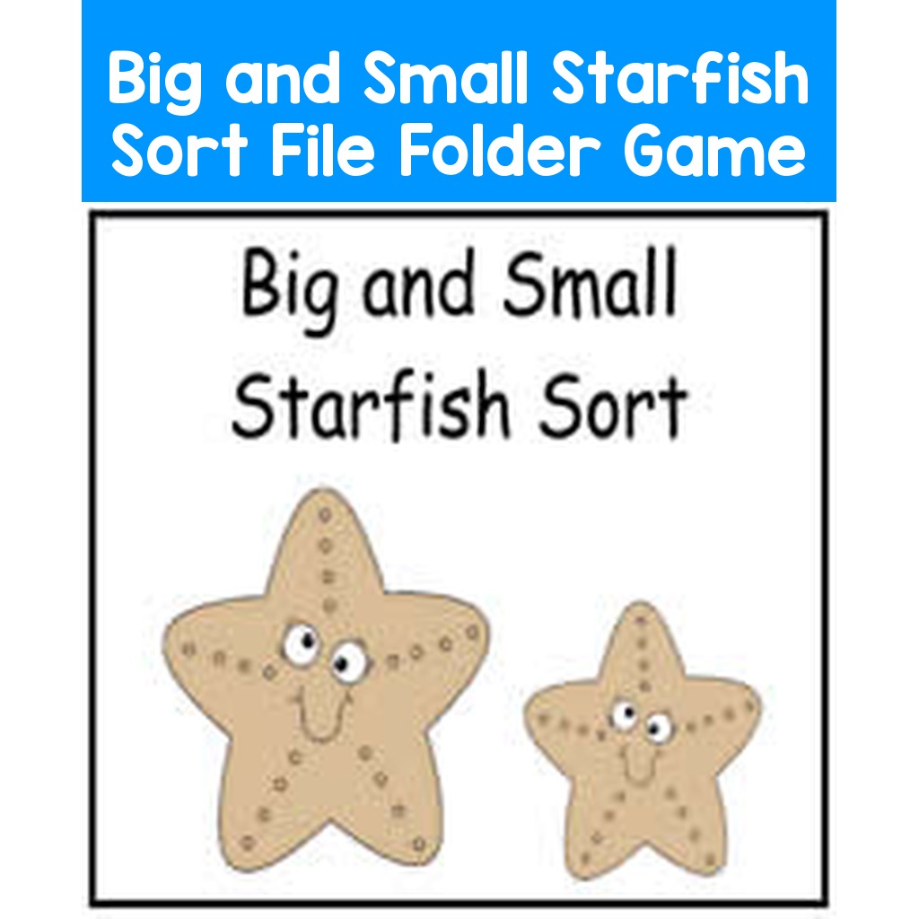 Big and Small Starfish Sort File Folder Game