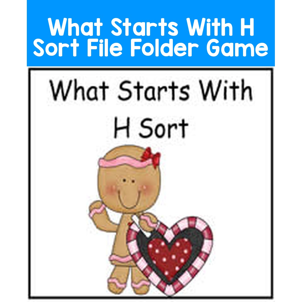 What Starts With H Sort File Folder Game