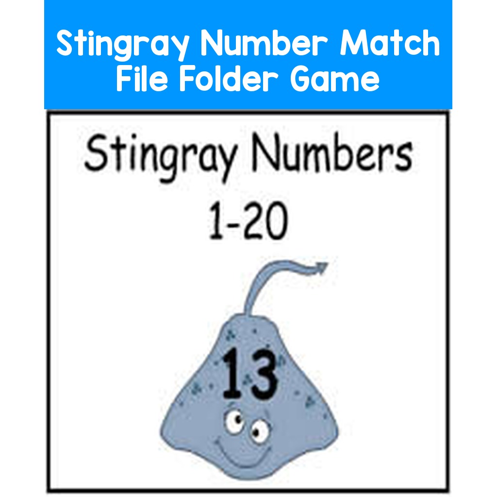 Stingray Number Match File Folder Game