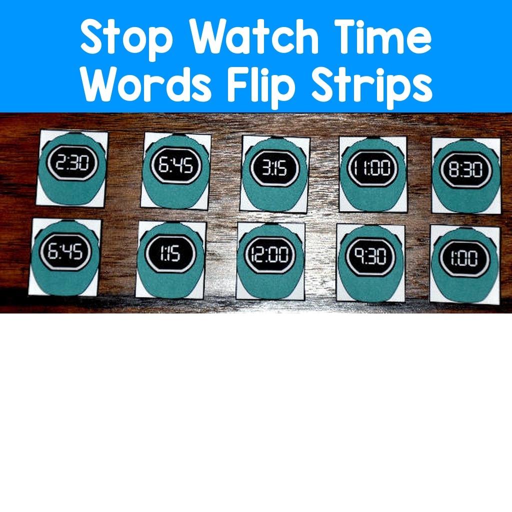 Stop Watch Time Words Flip Strips