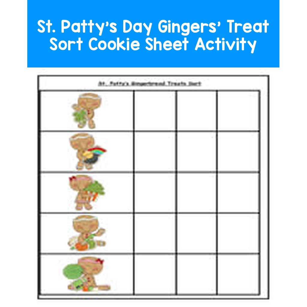 St. Patty's Day Gingers' Treat Sort Cookie Sheet Activity