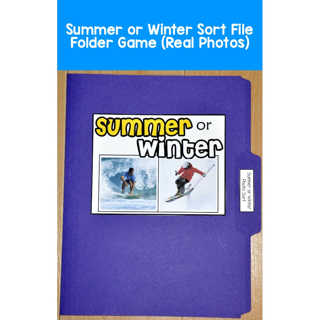 Summer or Winter Sort File Folder Game (Real Photos)