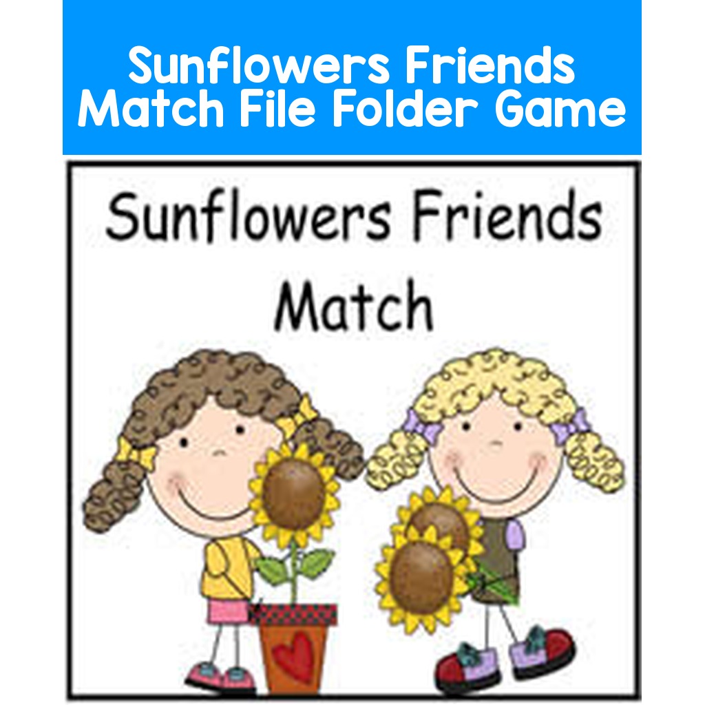 Sunflowers Friends Match File Folder Game