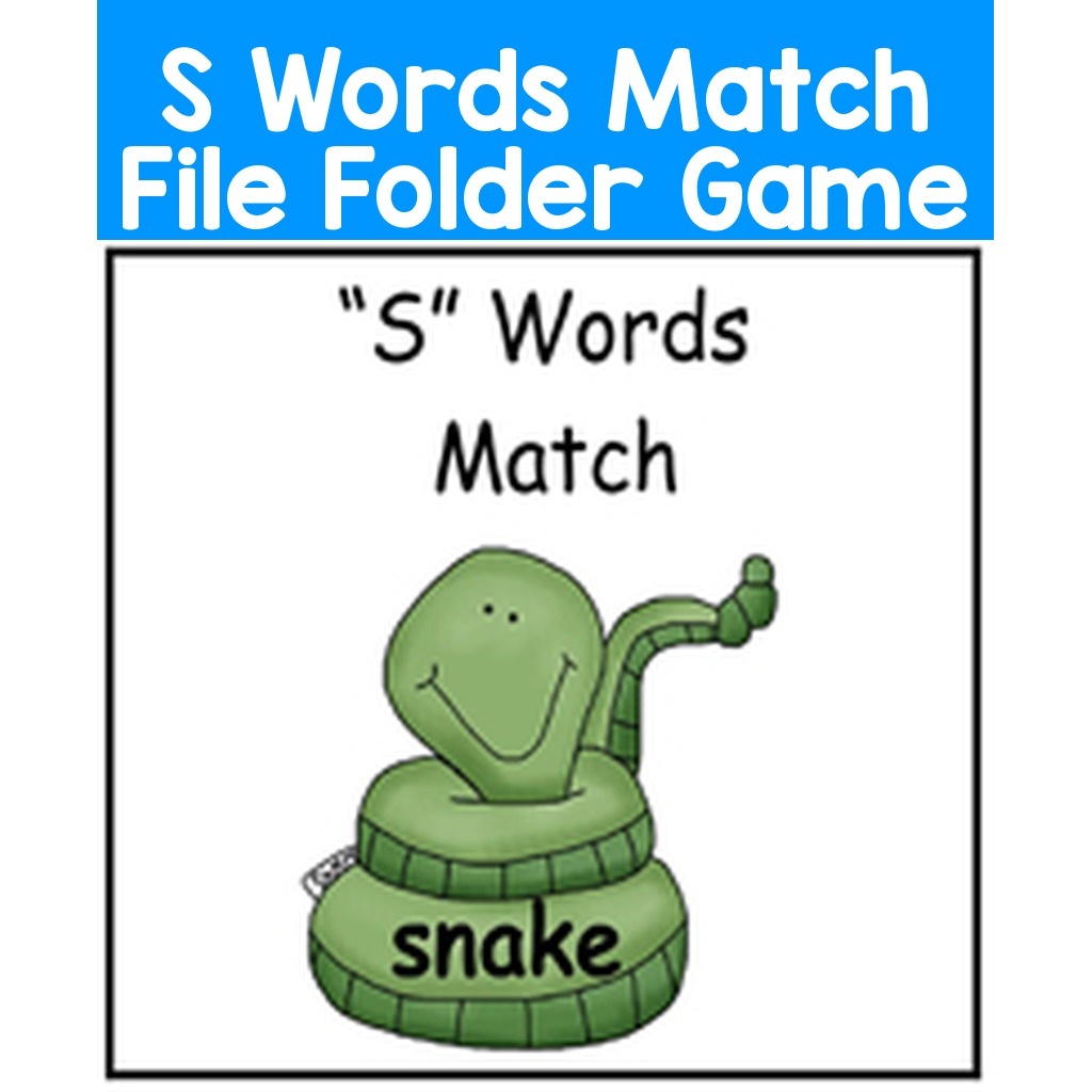 S Words Match File Folder Game
