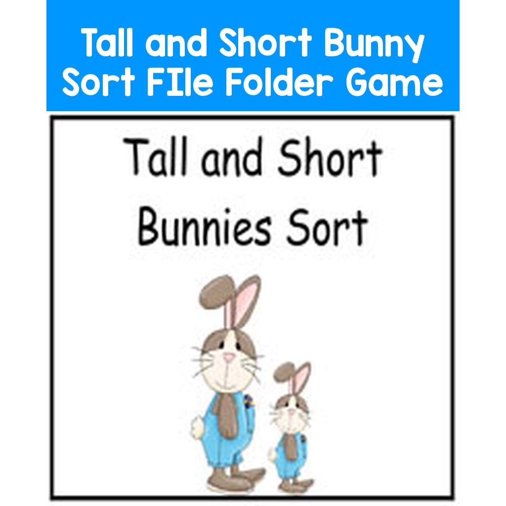 Tall and Short Bunny Sort FIle Folder Game